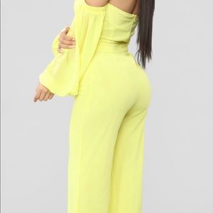 yellow chiffon jumpsuit